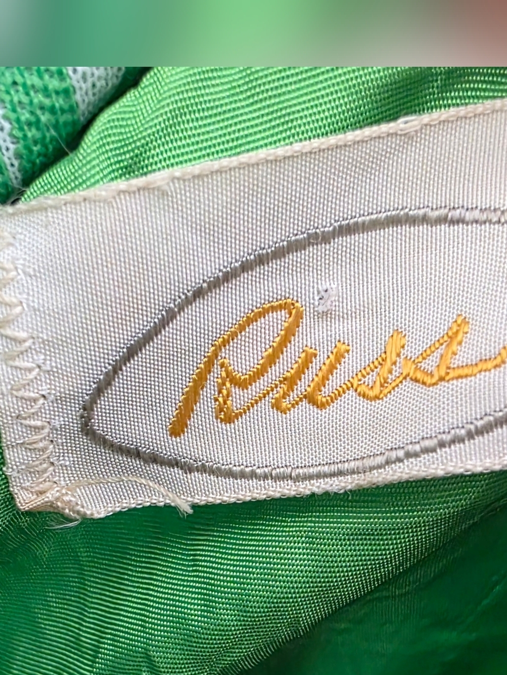 Russ Vintage 70's Medium Green White Plaid Wide Peaked Lapel Jacket Size Medium - Picture 5 of 10